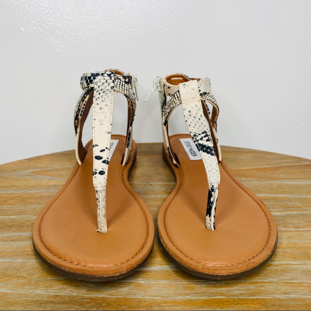 NWT Steve Madden Snakeskin Print Rhinestone Sandal - Picture 5 of 8